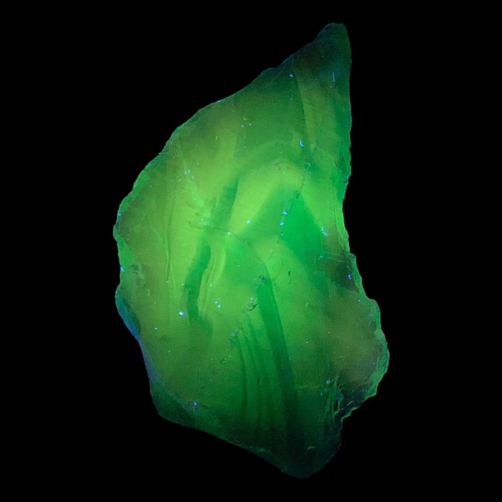 Emerald Green Art‎ Glass Cullet Glowing Translucent Manganese Slag #5GL213
